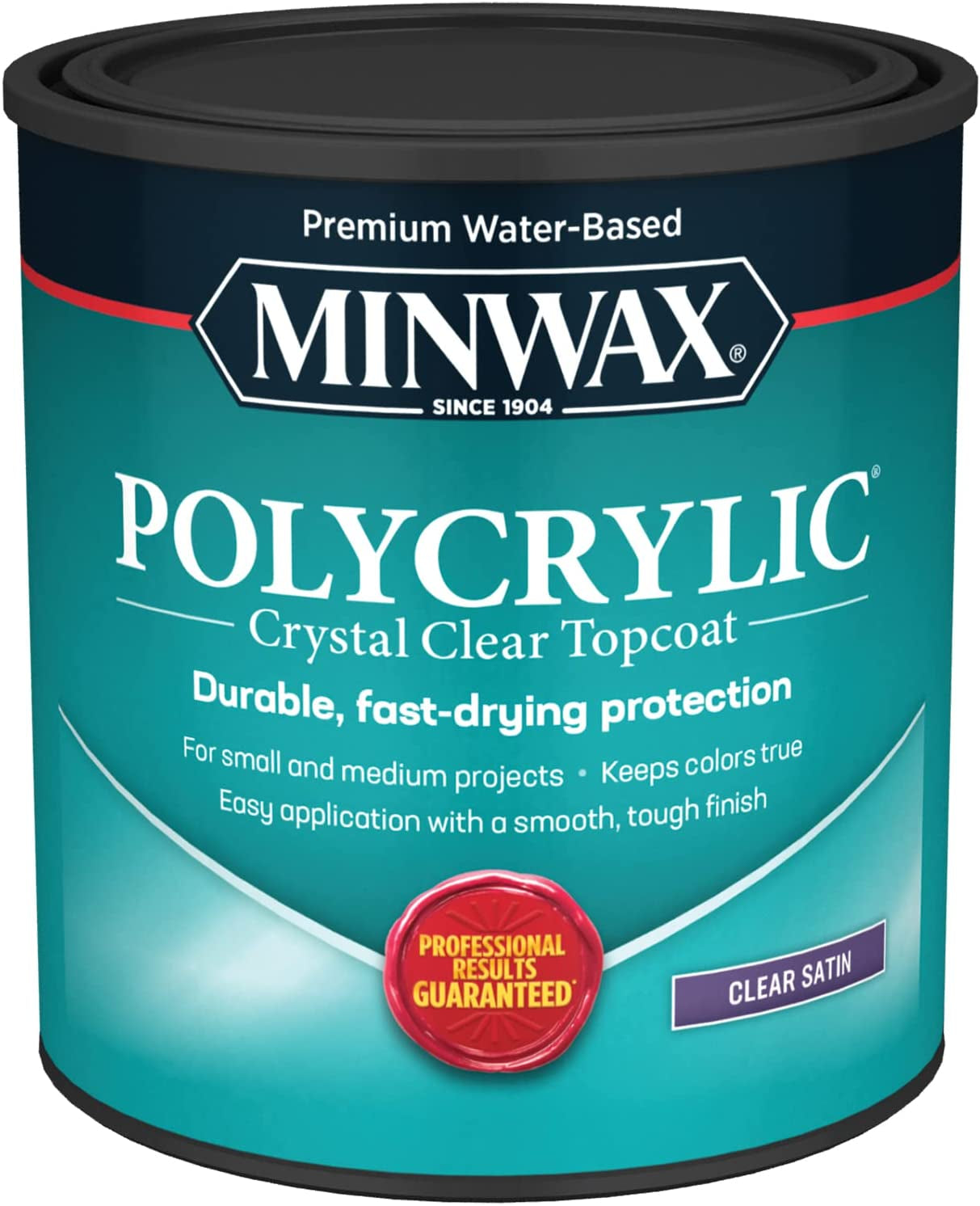 Minwax, Minwax 63333444 Polycrylic Protective Finish Water Based, Quart, Satin